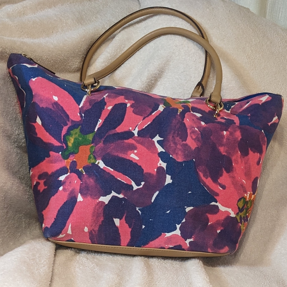Purple & pink Limited canvas bag‎